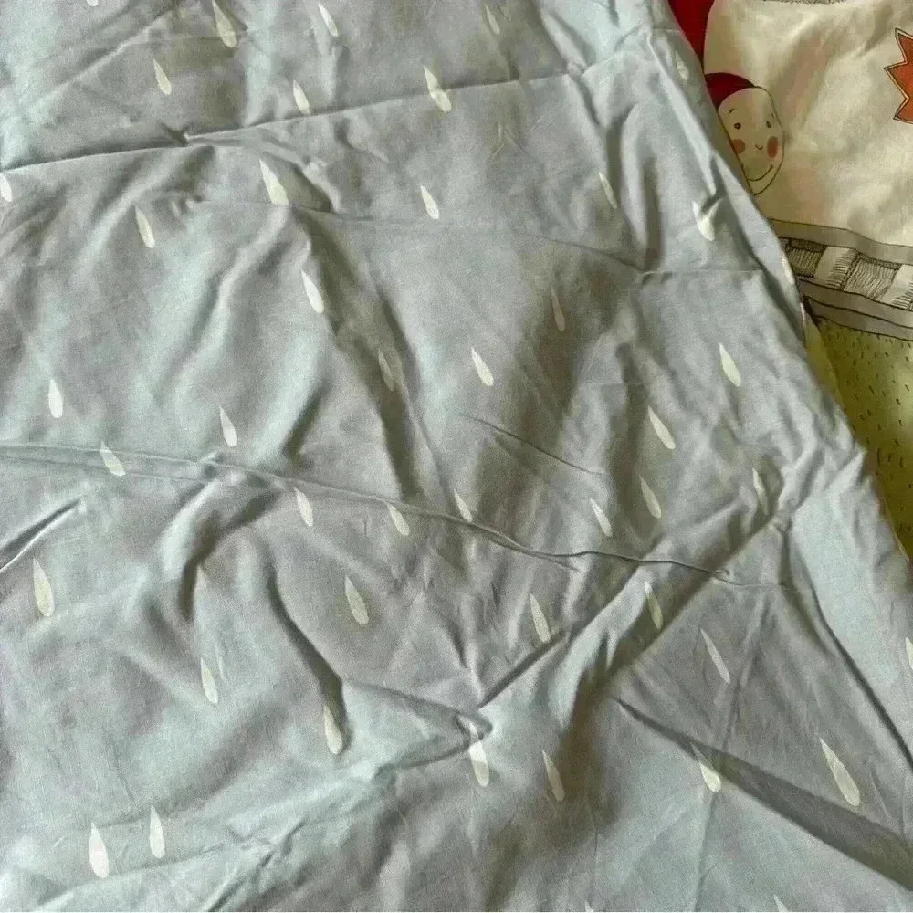 IKEA Utelek Reversible Twin Duvet Cover Trains Planes Animals Sun/Rain Whimsical